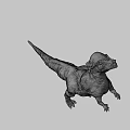 Game Movie Dinosaur Character With Spiked Head And Scaly Textured Skin