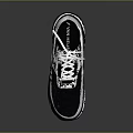 Sleek Black and White Lace Up Sneakers With Red Accent Modern Upper and White Sole