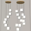 Elegant Geometric Pendant Lights With White Marble Pattern For Modern Interior