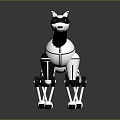 Mechanical Robot Dog With Black And White Design And Articulated Joints