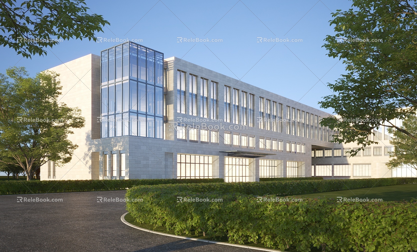 modern office building 3d model