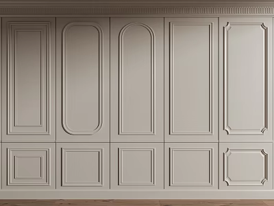 Elegant Modern Interior Wall Paneling Design With Decorative Molding And Various Patterns 3d model