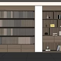 Interior Display With Organized Material Samples Wooden Shelves Books And Ornaments