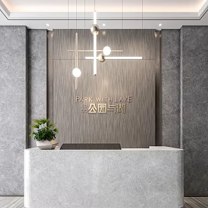 Modern reception desk 3d model