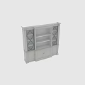 Classic White Wooden Bookcase With Lattice Glass Doors And Spacious Display Shelves For Home Decoration