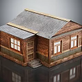 Wooden House Exterior Design With Brown Wooden Walls Multiple Windows Gray Roof And Front Steps
