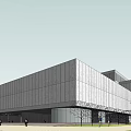 Modern Urban Building Exterior With Glass Curtain Wall Trees And Sidewalk