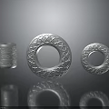 Modern Decorative Furniture With Silver Metal Intricate Woven Circular And Cylindrical Accents