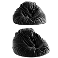 Two Gray Soft Fabric Cozy Bean Bag Chairs for Living Room Seating