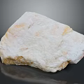 Natural White Yellow Stone Block With Raw Textured Surface And Reflective Base