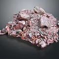 Pile of Natural Red and Purple Crushed Stone Gravel Aggregate