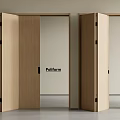 Modern Wooden Folding Doors For Interior Space With Sleek Design And Natural Finish