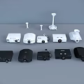 Projection Surveillance Devices With Multiple Models And Mounting Brackets 3d model