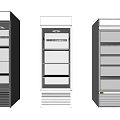 Upright Display Refrigerators Black White and Silver Glass Door with Shelves for Commercial Use
