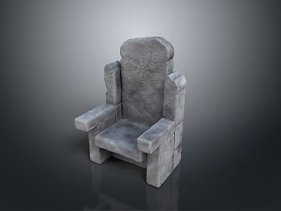 Gray Upholstered Single Chair With Modern Design And Comfortable Armrests 3d model