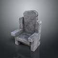 Gray Upholstered Single Chair With Modern Design And Comfortable Armrests