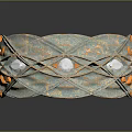 Decorative Transparent Glass Bracelet With Colorful Gemstones And Golden Frame