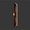 Red Shield With Golden Wing Patterns Spiral Designs And Central Emblem