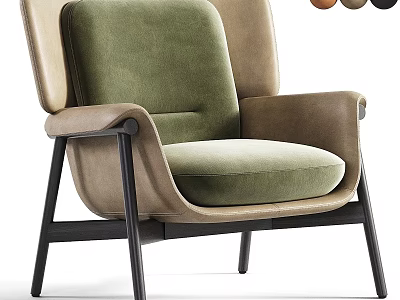 Modern Upholstered Accent Chair With Multiple Color Options And Metal Frame Design 3d model