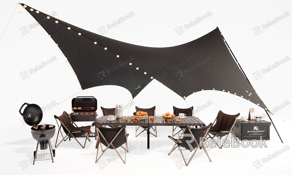 Modern Outdoor Table and Chair Tent Camping Table and Chair Barbecue Storage Box Outdoor Dining Table and Chair model