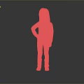 Young Red Haired Girl Wearing Grey Top Pink Pants And Brown Boots On Grey Background