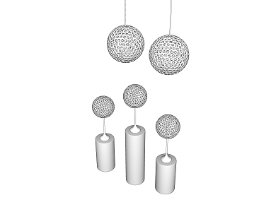 Modern lamp combination chandelier table lamp combination 3d model