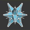 Star Shaped Daily Life Product With Turquoise Center And Silver Frame On Dark Background