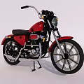 Red Vintage Motorcycle With Black Seat Black Wheels And Chrome Details