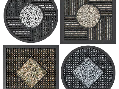 Creative Tree Grates Design With Circular Square Patterns And Decorative Gravel Inserts 3d model