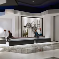 Modern Cinema Lobby With Ticket Counter Snack Bar Large Screen And Bright Lighting