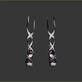 Elegant Dark Purple High Heels With Twisted Straps And Shiny Stiletto Design