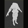 Gray Medieval Armor Clothing With Gold Accents And Fur Trim Front Back Views
