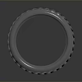 Car Tire With Deep Tread Pattern 3D Render On Gray Background
