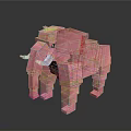 Adorable Pink Elephant Shaped Home Decor Accessory With Yellow Trims