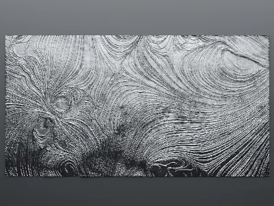 Abstract Painting with Dynamic Swirling Textured Patterns in Monochrome Design 3d model