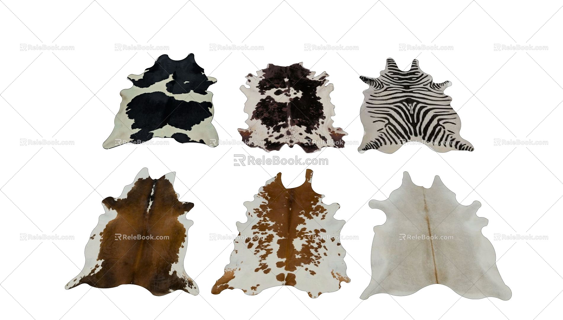 Modern Shape Carpet Leather Animal Carpet 3d model