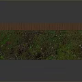 3D Rendered Terrain Featuring Green Vegetation Blue Water Channels and Orange Vertical Partition