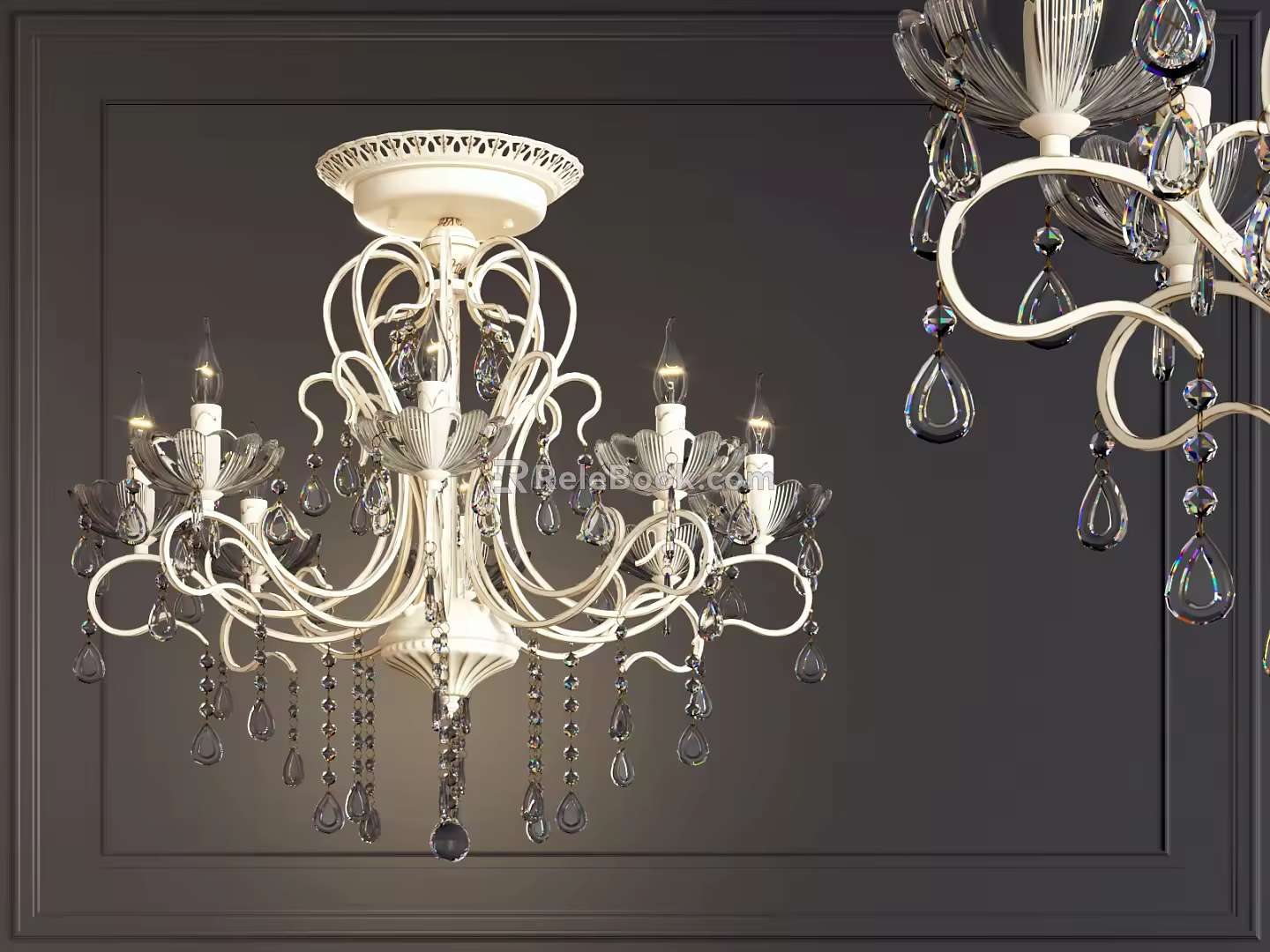 European-style crystal chandelier 3d model