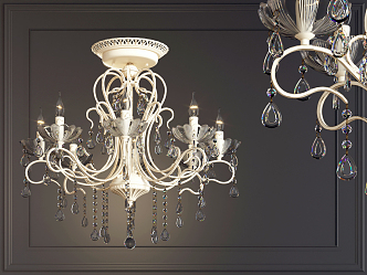 European-style crystal chandelier 3d model