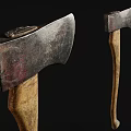 Axe Tomahawk Rusty Axe 3d model