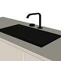 Sleek Modern Kitchen Sink with Black Faucet on Light Countertop and Minimalist Design