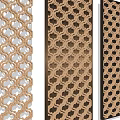Various Decorative Screens With Geometric Patterns And Gold Brown Textures 3d model