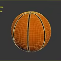 Orange Round Basketball With Black Stripes On Reflective Surface Background
