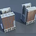 Modern Hotel Building Exterior Featuring Geometric Facade And Glass Stone Panels