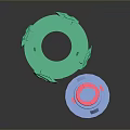 Spinning Battle Top Weapon In Green And Blue Red With Rotating Combat Design Features