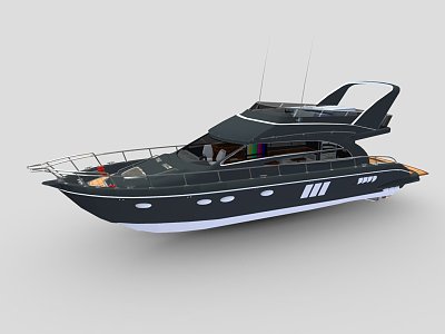 Yacht with interior 3d model