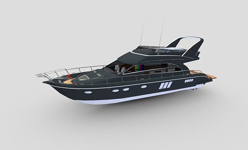 Yacht with interior 3d model