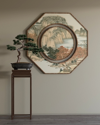 New Chinese Hanging Painting Decorative Painting 3d model