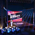 Smallest Cool Motorcycle Show On Stage With Bright Lighting 3d model