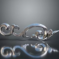 Elegant Silver Decorative Metal Home Accessory With Intricate Curved Scroll Design